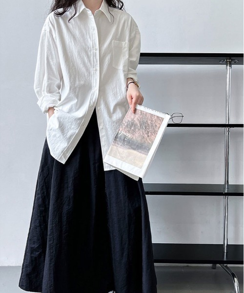 ブラウス シャツ OVER SHOULDER FIT シャツ レディース 楽天市場】 シャツ レディース 50代 ビッグカラーブラウス