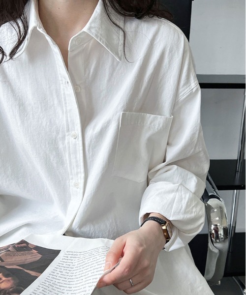 ブラウス シャツ OVER SHOULDER FIT シャツ レディース 楽天市場】 シャツ レディース 50代 ビッグカラーブラウス