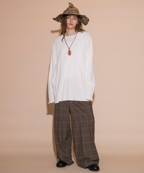 my beautiful landlet パンツ 「my landlet」COTTON TWEED TUCK WIDE 