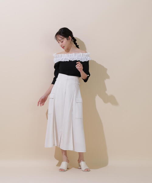 早割シーズン券 ニット STUART by JILL セーター knit ホイップフリルlittle トップス