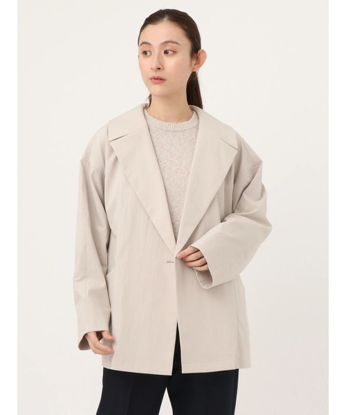 【美品】　マクレガー　薄手ジャンバー　ベージュＭサイズ McGREGOR（マックレガー） ブルゾン ジャンバー ラペルコート