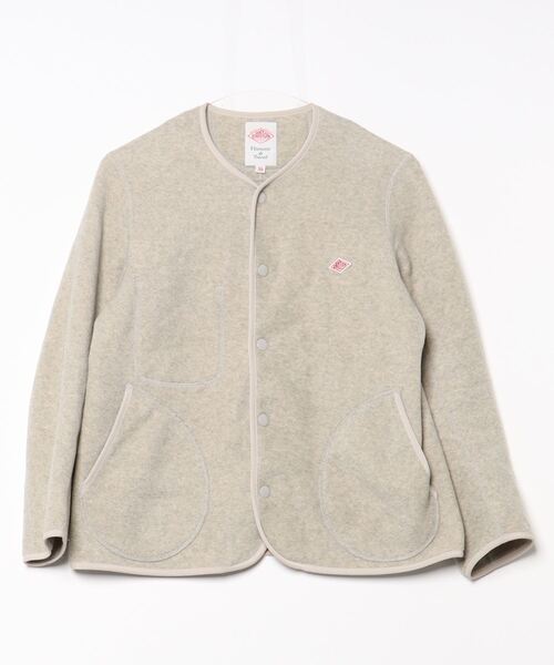 DANTON ノーカラージャケット 34 ベージュ DANTON - ダントン ノーカラーインサレーションジャケット 中綿