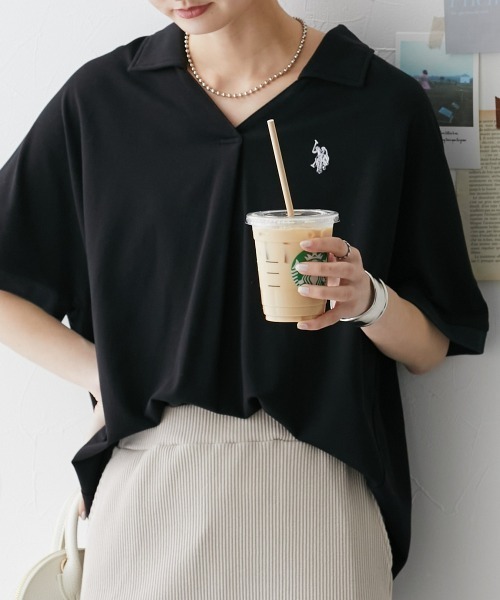 ポロシャツ ポロ AAPE POLO レディース セール】【Ada.別注】U.S. POLO ASSN. バイカラー オーバー