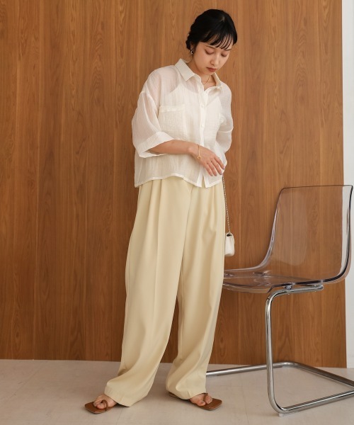 BAB ブラウス シャツ シアーショートシャツブラウス レディース