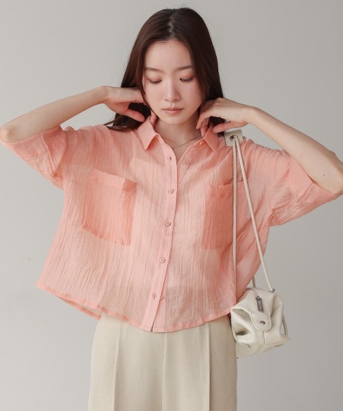 ブラウス シャツ テンセルシアーショートジャケット レディース 楽天市場】シアーシャツ テンセル シャツ ビックシャツ