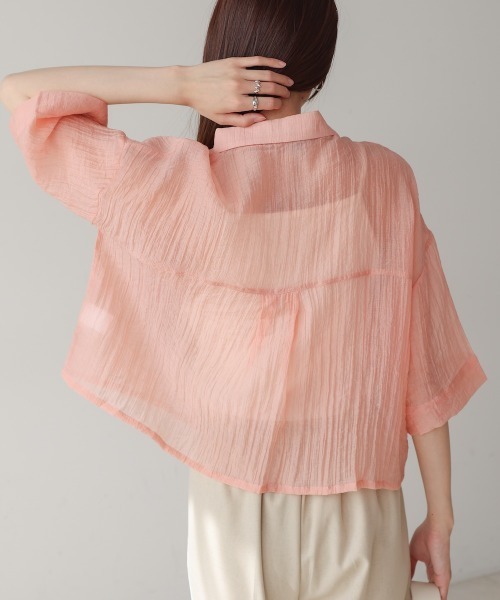 BAB ブラウス シャツ シアーショートシャツブラウス レディース