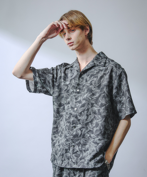 コムデギャルソン 半袖 シャツ 総柄 プリント コムデギャルソンCOMME des GARCONS ポリフロントバロック柄