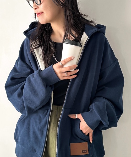 HUF パーカー HUF(ハフ)/オーバーサイズ サーマル ジップ