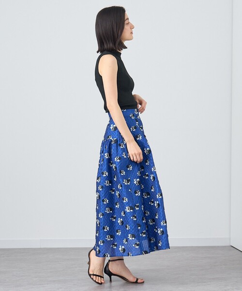 ANAYI フラワージャガードタックギャザー スカート セール】 【セットアップ対応商品】フラワージャガードタック