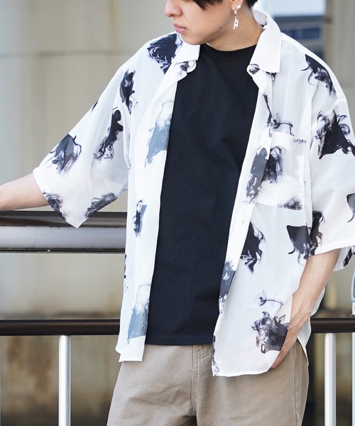 MILKBOY オーバーサイズシアー シャツ 春夏 人気アイテム 半袖シャツ MILKBOY オーバーサイズシアー シャツ 春夏 人気アイテム 半袖シャツ