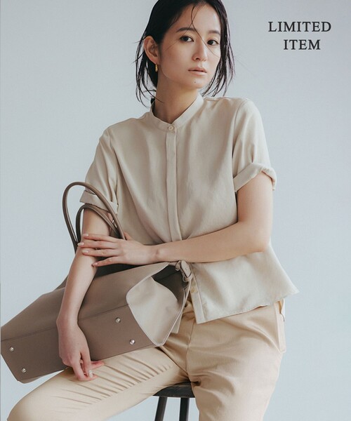 WEB限定・洗える】 シルキーツイル クロップドシャツ（シャツ