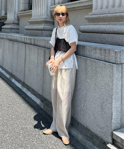 キャミソール フェイクシアーフェザービスチェ 秋服 rienda | フェイクシアーフェザービスチェ (キャミソール