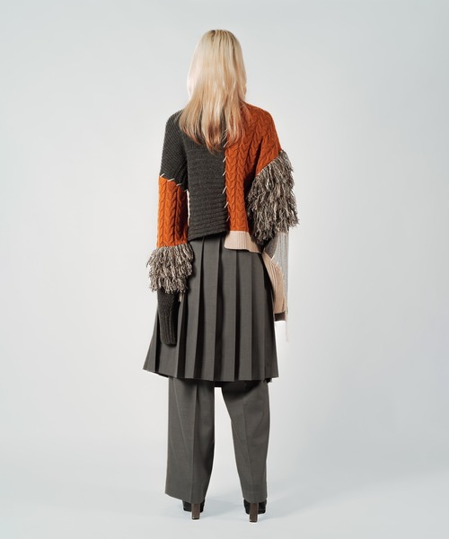 ヒロ Wizzard [ウィザード] オーバーサイズドクルーネックニット Wizzard（ウィザード） ニット セーター ウィザード / PATCHWORK KNIT