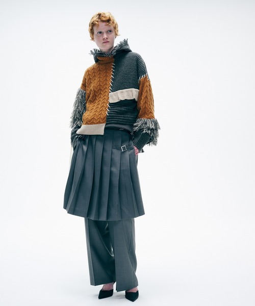 ニット セーター Wizzard ウィザード / PATCHWORK KNIT パッチワークフリンジニット / W24AW-KN03W レディース Wizzard ニット セーター ウィザード / PATCHWORK KNIT パッチ
