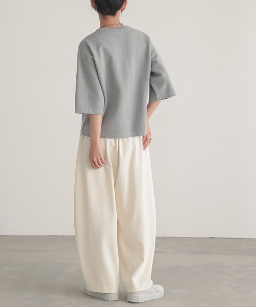 COUDRE 　ハーフスリーブニット　CD165　OFF WHITE - OFW カラービジューハーフスリーブニット | QUEENS COURT（Women