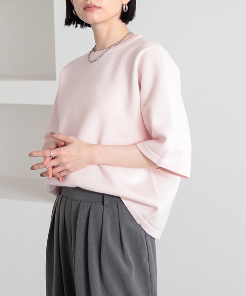 COUDRE 　ハーフスリーブニット　CD165　OFF WHITE - OFW for/c（フォーシー） ニット セーター 「新色追加」スウェットライク