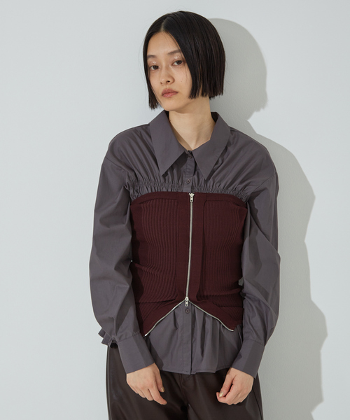 NOMINE（ノミネ） tシャツ マルチWAY ニット ZIP ビスチェ レディース