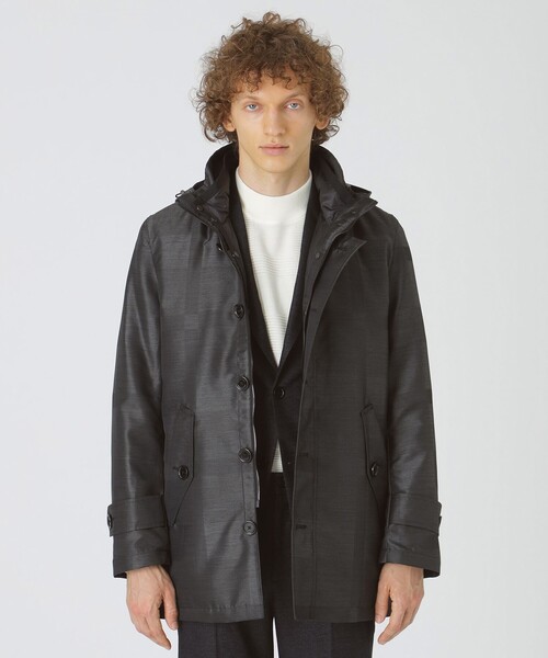BLACK LABEL CRESTBRIDGEチェック柄 ダッフルショートコート BLACK LABEL CRESTBRIDGEチェック柄 ダッフルショートコート