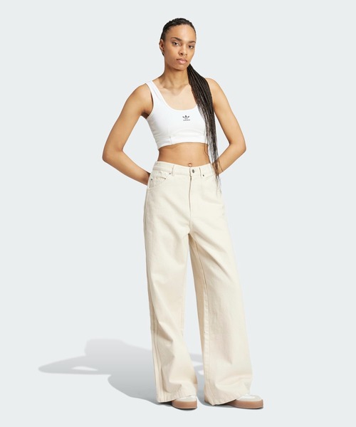 新品 adidas プレミアムエッセンシャルズ デニムバルーンパンツ 27インチ アディダス プレミアム エッセンシャルズ デニムバルーンパンツ
