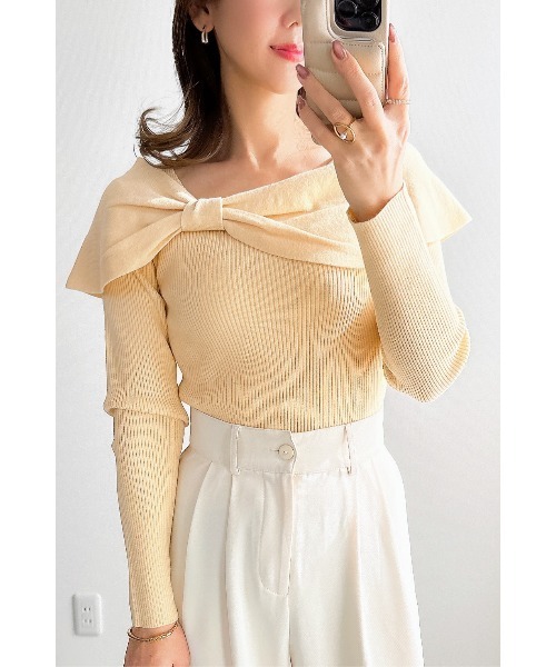 リボン付き✭ゆったりトップス★夏のお出かけ女子会デートに 肩リボンOP|ems excite | RETRO GIRL ONLINE STORE レトロガール