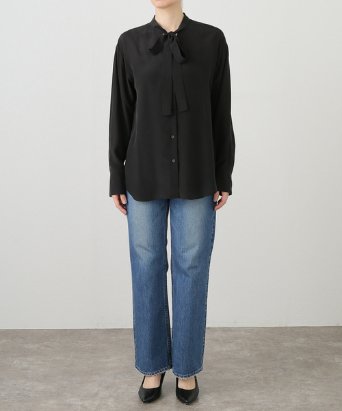 plage ブラウス シャツ SILK RAYON BOW レディース : ZOZOTOWN