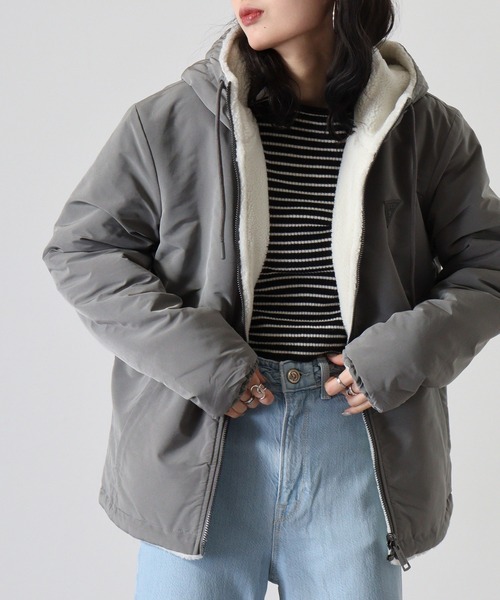 GUESS ブルゾン アウター REVERSIBLE SHERPA JACKET メンズ