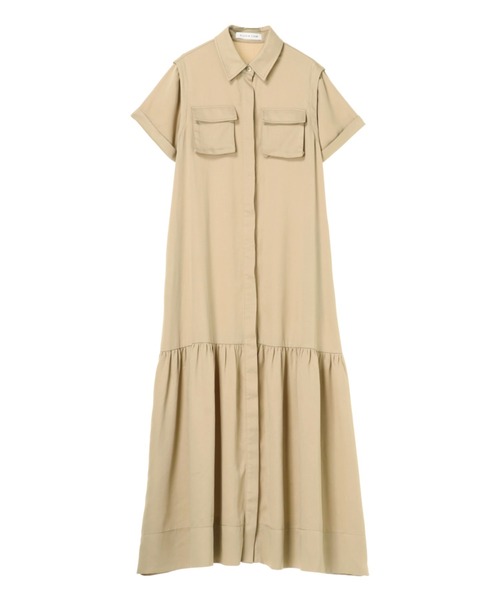 ALEXIA STAM ワンピース ベージュ ALEXIA STAM（アリシアスタン）の「Rib Knit Long Dress