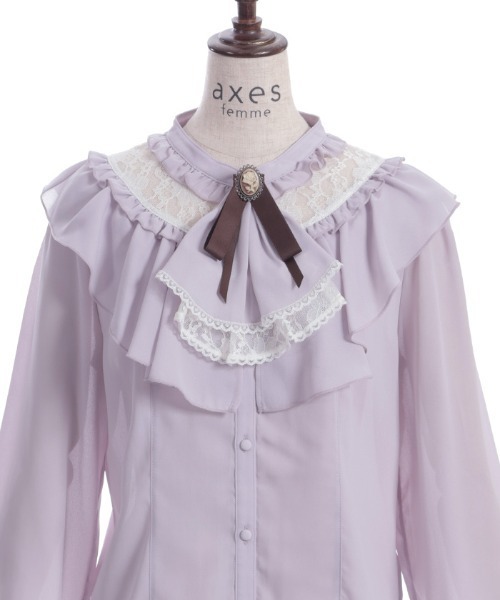 新品 アクシーズファム ジャボ風フリルブラウス コルセット風フリルビスチェ コルセット風フリルビスチェ[品番：IGAW0005768]｜axes femme