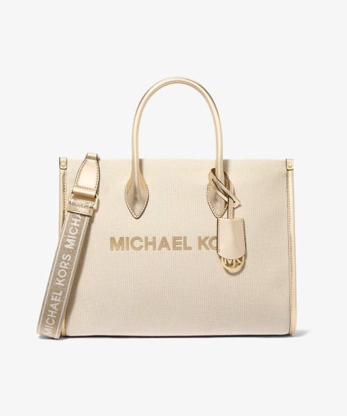 Michael Kors/MIRELLA メタリック&キャンバス トート ミディアム MICHAEL KORS トートバッグ MIRELLA メタリック ＆ キャンバス