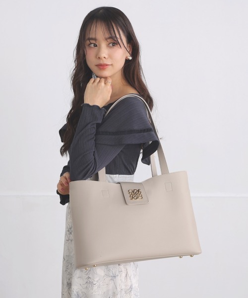 確認ページです୨୧⑅*.ハンドメイド rosy 台形のバッグ 台形シルエットの3roomsバッグ ロゼッタ Mサイズ MJB-E26