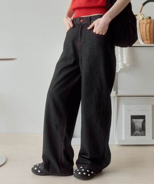 AEAE■Heart Embroidery Jeans ■送料込 Birthday room ジーンズ デニム デニムパンツ ハート刺繍デニム