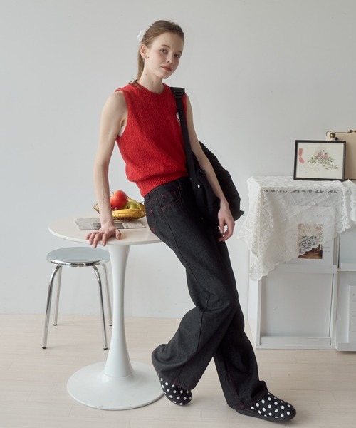 AEAE【送料込】HEART EMBROIDERY JEANS AEAE□Heart Embroidery Jeans □送料込