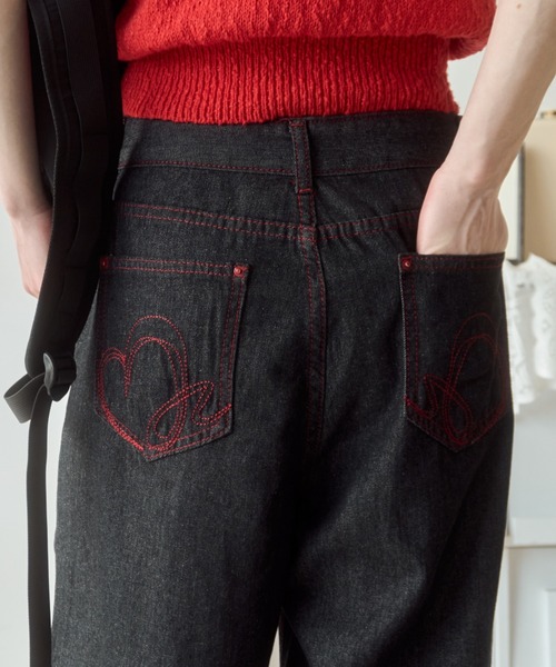 デニム・ジーパン AEAE HEART EMBROIDERY JEANS 5BNY116 AEAE HEART EMBROIDERY JEANS 5BNY116 (AEAE/デニム・ジーパン