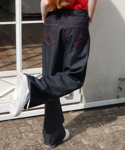 デニム・ジーパン AEAE HEART EMBROIDERY JEANS 5BNY116 AEAE HEART EMBROIDERY JEANS 5BNY116 (AEAE/デニム・ジーパン