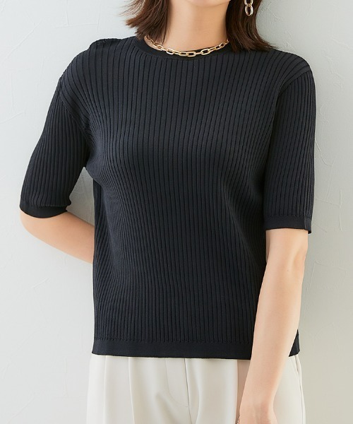 7days Life Styling ニット セーター 「ひんやり接触冷感」5分 7days Life Styling ニット セーター 「ひんやり接触冷感」5分