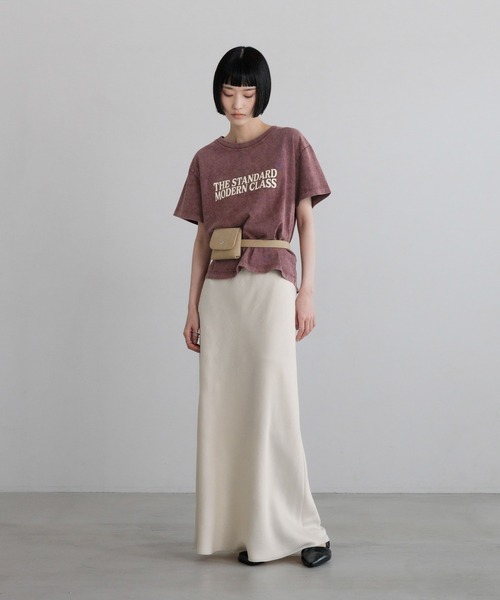 スカート ストレッチサテンスカート　 290120の画像