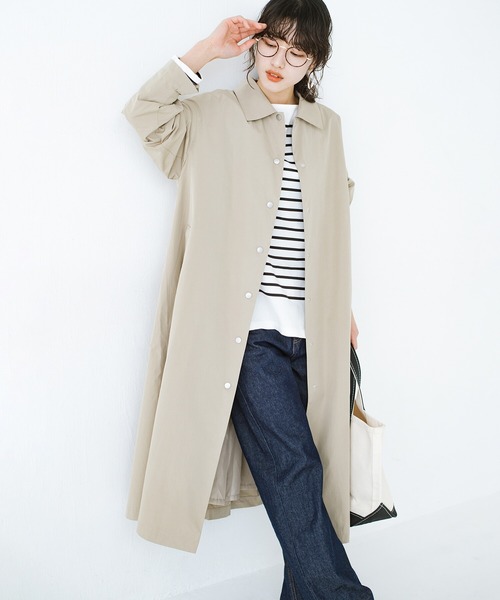 「haco!」 ステンカラーコート MEDIUM ベージュ レディース_画像4