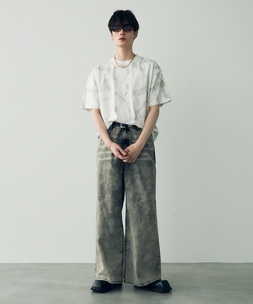 Shoowtime（ショウタイム） tシャツ Marble pattern oversize s/s t