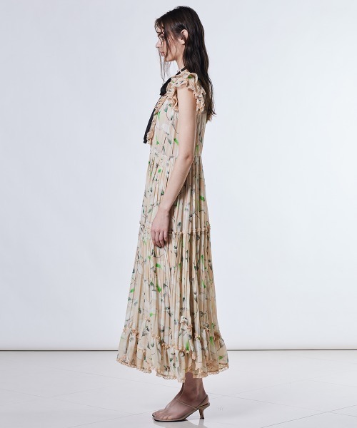 Sov. / フラワーシフォンロングワンピース(SALE) DRESS Night