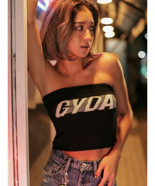 美さん専用 GYDA ベアトップ ストラップ付き Symmetry GYDAラメembroideryベアトップス[品番：MKSW0060240