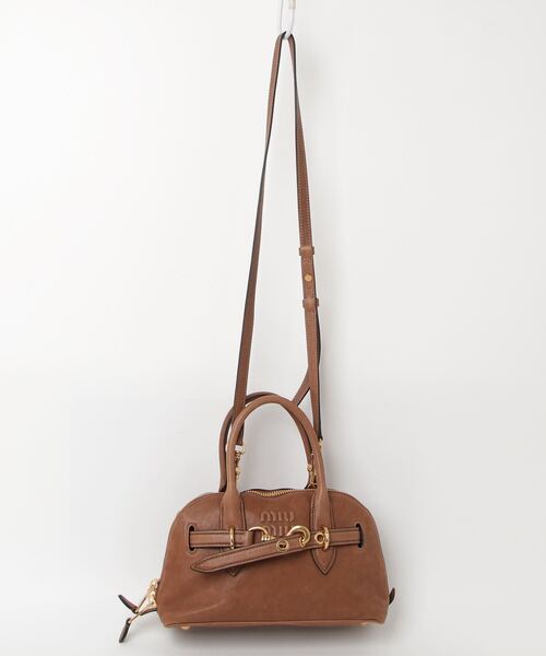 MIU MIU/ミュウミュウ ナッパレザー トップハンドルバッグ ブラウン