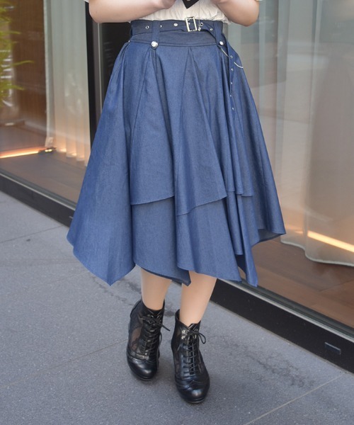 axes femme　トップス/スカート　５点纏め売り コラージュプリントフリルスカート[品番：IGAW0005557]｜axes