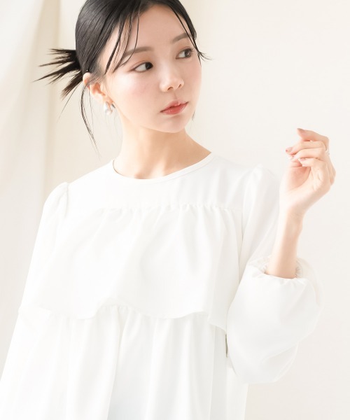 ブラウス シャツ 小さいサイズ　ティアードブラウス　低身長さん・小柄女性 レディース