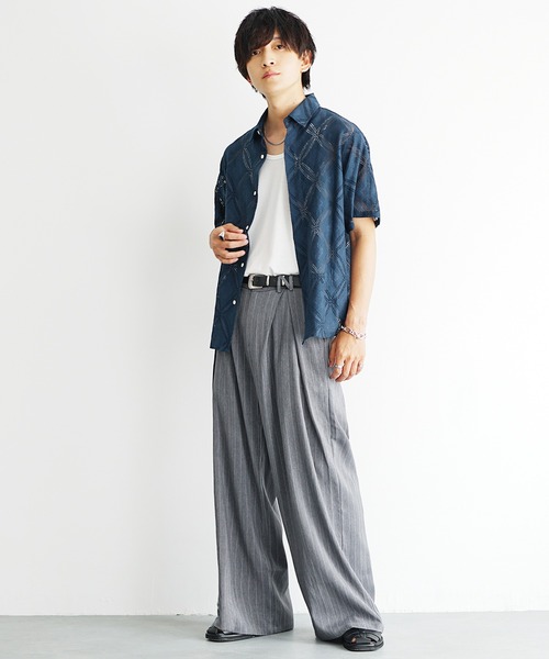 MinoriTY スラックス 「MinoriTY」シャドウストライプダブル