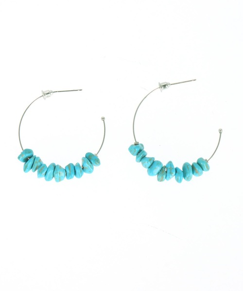 anap mimpi（アナップミンピ） ピアス ストーン フープ ピアス 
