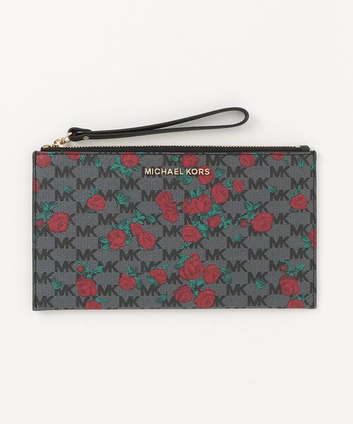MICHAEL KORS 花柄ポーチ　クラッチバッグ MICHAEL KORS 「MICHAEL KORS」 花柄クラッチバッグ - ブラック
