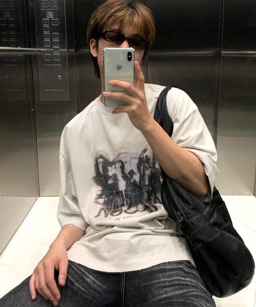 「MASONPRINCE」 半袖Tシャツ S アイボリー メンズ