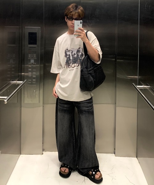 「MASONPRINCE」 半袖Tシャツ S アイボリー メンズ