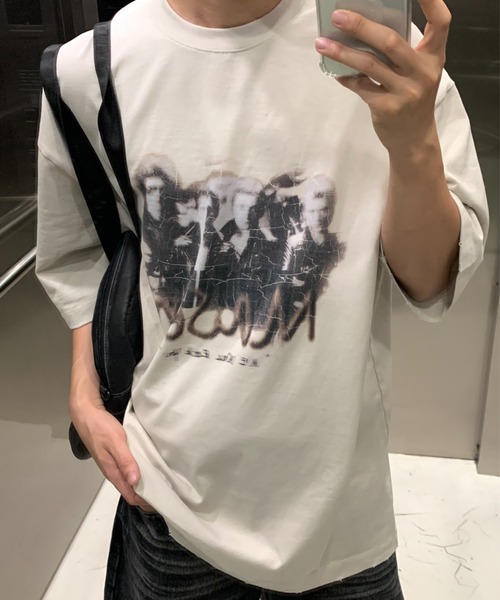 「MASONPRINCE」 半袖Tシャツ S アイボリー メンズ
