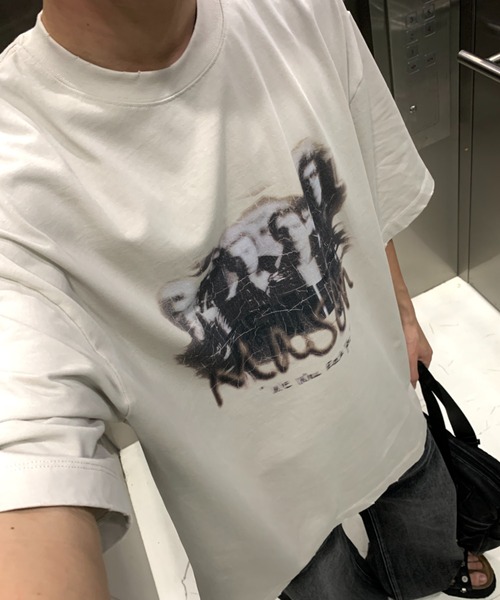 「MASONPRINCE」 半袖Tシャツ S アイボリー メンズ